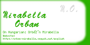 mirabella orban business card